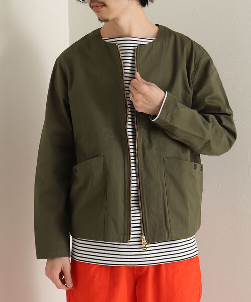 GLOSTER(グロスター)の「【GLOSTER/グロスター】ショート丈ノーカラーブルゾン(ブルゾン・メンズ・オリーブ/ネイビー・MEDIUM/LARGE)」の13枚目の写真