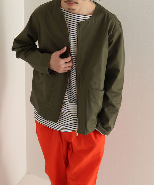 GLOSTER(グロスター)の「【GLOSTER/グロスター】ショート丈ノーカラーブルゾン(ブルゾン・メンズ・オリーブ/ネイビー・MEDIUM/LARGE)」の16枚目の写真