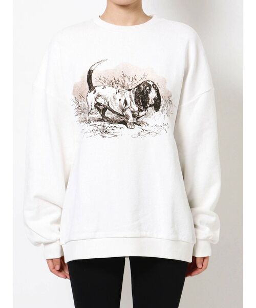 merry jenny（メリージェニー）の「old dog sweat（Tシャツ/カットソー・レディース・チャコールグレー/オフホワイト/アイボリー・FREE）」の5枚目の写真