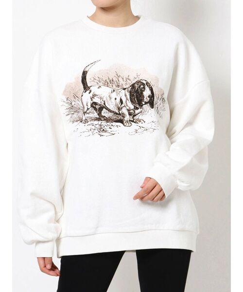 merry jenny（メリージェニー）の「old dog sweat（Tシャツ/カットソー・レディース・チャコールグレー/オフホワイト/アイボリー・FREE）」の16枚目の写真