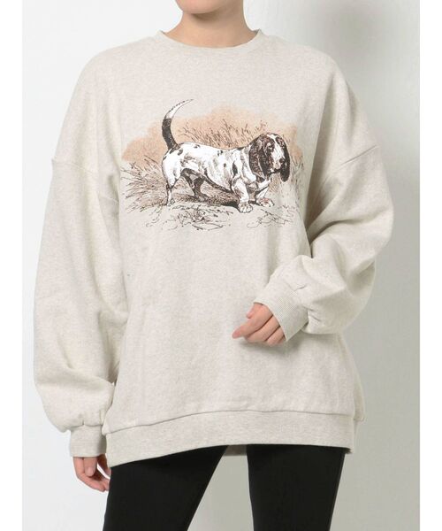 merry jenny（メリージェニー）の「old dog sweat（Tシャツ/カットソー・レディース・チャコールグレー/オフホワイト/アイボリー・FREE）」の15枚目の写真