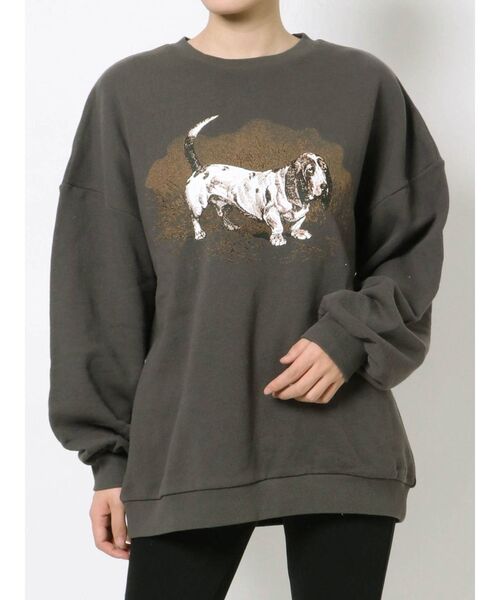 merry jenny（メリージェニー）の「old dog sweat（Tシャツ/カットソー・レディース・チャコールグレー/オフホワイト/アイボリー・FREE）」の14枚目の写真