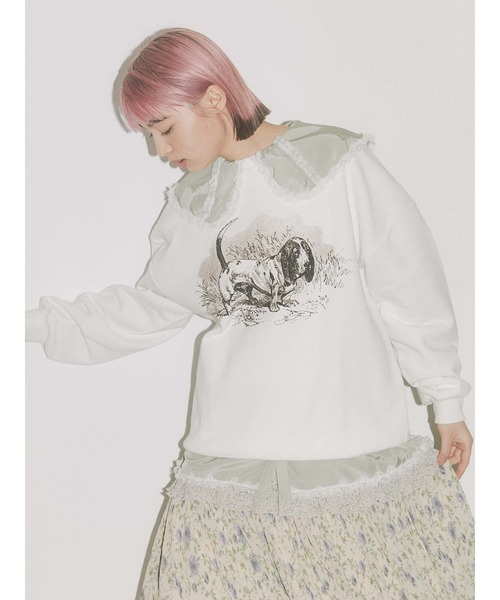 merry jenny（メリージェニー）の「old dog sweat（Tシャツ/カットソー・レディース・チャコールグレー/オフホワイト/アイボリー・FREE）」の17枚目の写真
