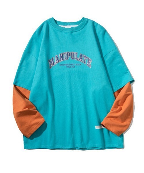 Ressaca(レサーカ)の「オーバーサイズ 長袖 レイヤード カレッジロゴ ロンT(Tシャツ/カットソー・メンズ・ブルー/ブラック/ホワイト/オレンジ・L/M/XL/XXL)」の3枚目の写真
