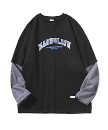 オーバーサイズ 長袖 レイヤード カレッジロゴ ロンT