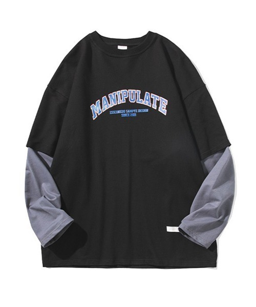 Ressaca(レサーカ)の「オーバーサイズ 長袖 レイヤード カレッジロゴ ロンT(Tシャツ/カットソー・メンズ・ブルー/ブラック/ホワイト/オレンジ・L/M/XL/XXL)」の2枚目の写真