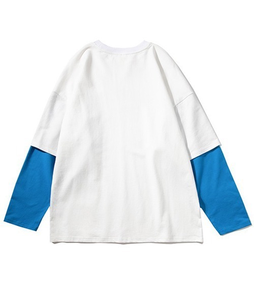 Ressaca(レサーカ)の「オーバーサイズ 長袖 レイヤード カレッジロゴ ロンT(Tシャツ/カットソー・メンズ・ブルー/ブラック/ホワイト/オレンジ・L/M/XL/XXL)」の5枚目の写真