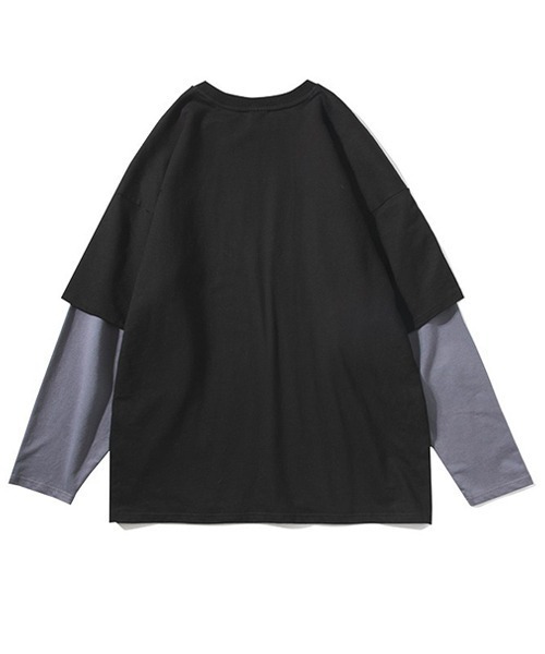 Ressaca(レサーカ)の「オーバーサイズ 長袖 レイヤード カレッジロゴ ロンT(Tシャツ/カットソー・メンズ・ブルー/ブラック/ホワイト/オレンジ・L/M/XL/XXL)」の6枚目の写真