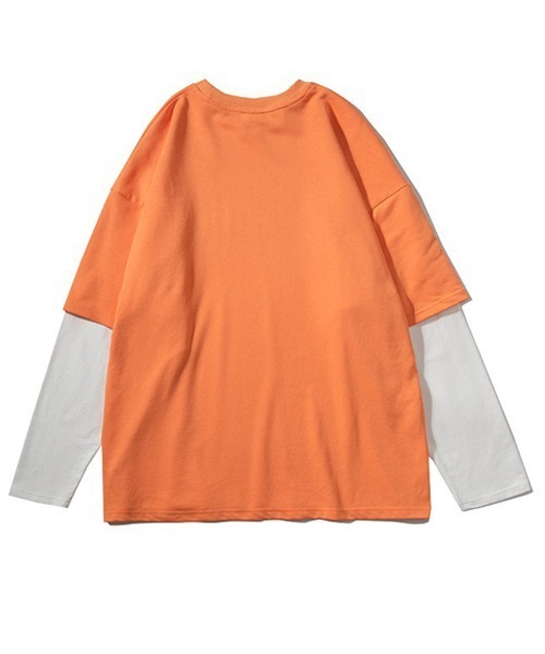 Ressaca(レサーカ)の「オーバーサイズ 長袖 レイヤード カレッジロゴ ロンT(Tシャツ/カットソー・メンズ・ブルー/ブラック/ホワイト/オレンジ・L/M/XL/XXL)」の7枚目の写真