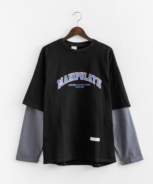 Ressaca(レサーカ)の「オーバーサイズ 長袖 レイヤード カレッジロゴ ロンT(Tシャツ/カットソー・メンズ・ブルー/ブラック/ホワイト/オレンジ・L/M/XL/XXL)」の13枚目の写真