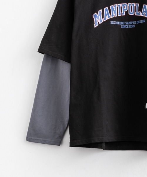 Ressaca(レサーカ)の「オーバーサイズ 長袖 レイヤード カレッジロゴ ロンT(Tシャツ/カットソー・メンズ・ブルー/ブラック/ホワイト/オレンジ・L/M/XL/XXL)」の18枚目の写真