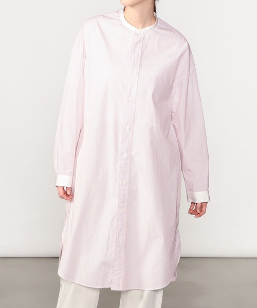 GYMPHLEX(ジムフレックス)の「Gymphlex | マルチストライプ バンドカラーワンピース WOMEN(ワンピース・レディース・ブルー系その他/グリーン系その他/ピンク系その他2・12/14)」の3枚目の写真