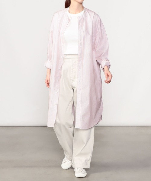 GYMPHLEX(ジムフレックス)の「Gymphlex | マルチストライプ バンドカラーワンピース WOMEN(ワンピース・レディース・ブルー系その他/グリーン系その他/ピンク系その他2・12/14)」の10枚目の写真