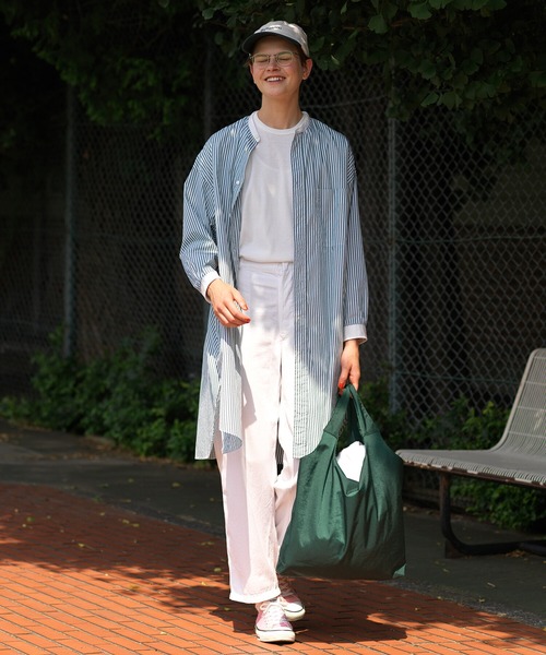 GYMPHLEX(ジムフレックス)の「Gymphlex | マルチストライプ バンドカラーワンピース WOMEN(ワンピース・レディース・ブルー系その他/グリーン系その他/ピンク系その他2・12/14)」の9枚目の写真