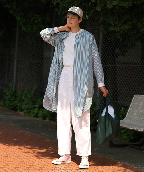 GYMPHLEX(ジムフレックス)の「Gymphlex | マルチストライプ バンドカラーワンピース WOMEN(ワンピース・レディース・ブルー系その他/グリーン系その他/ピンク系その他2・12/14)」の7枚目の写真