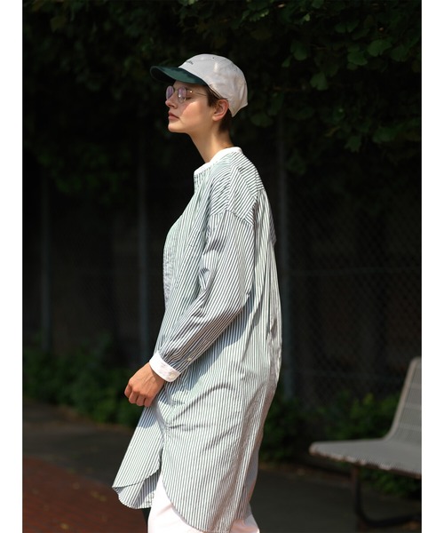 GYMPHLEX(ジムフレックス)の「Gymphlex | マルチストライプ バンドカラーワンピース WOMEN(ワンピース・レディース・ブルー系その他/グリーン系その他/ピンク系その他2・12/14)」の8枚目の写真