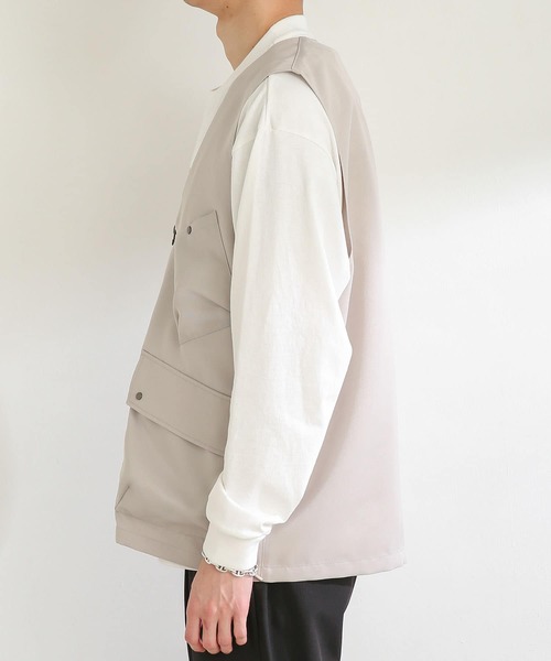 SENSE OF PLACE by URBAN RESEARCH(センスオブプレイスバイアーバンリサーチ)の「マルチポケットベスト(ベスト・メンズ・ライトベージュ/ブラック・LARGE/MEDIUM)」の6枚目の写真