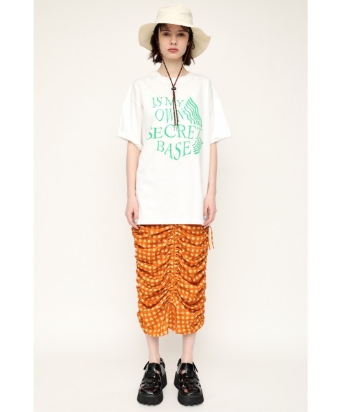 SLY（スライ）の「LOUD GINGAM CHECK SK チェック スカート（スカート・レディース・オレンジ系その他/グリーン系その他2・1/2）」の4枚目の写真