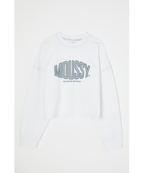 MOUSSY（マウジー）の「PATCHED OVAL MOUSSY LOGO プルオーバー（スウェット・レディース・ホワイト/ライトブラック/ライトベージュ/ライトブルー・FREE）」の8枚目の写真