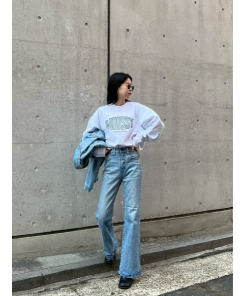 MOUSSY（マウジー）の「PATCHED OVAL MOUSSY LOGO プルオーバー（スウェット・レディース・ホワイト/ライトブラック/ライトベージュ/ライトブルー・FREE）」の17枚目の写真