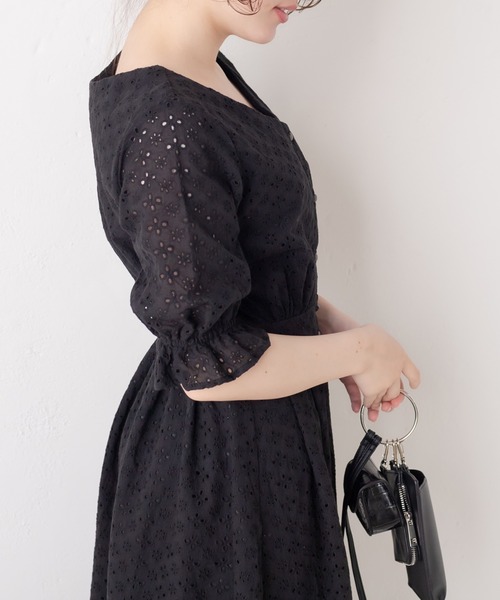 OLIVE des OLIVE（オリーブデオリーブ）の「【WEB限定】低身長さんにもおすすめ！刺繍レースＶネックワンピース（ワンピース・レディース・ホワイト/サックスブルー/ブラック/ミント/ラベンダー/ライム・FREE）」の17枚目の写真