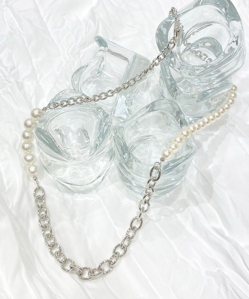 Figments（フィグメンツ）の「パールチェーンロングネックレス（ネックレス・レディース・シルバー・FREE）」の8枚目の写真