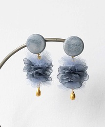 【atelier*mio】クレイ × シフォンチュール costume jewelry earring