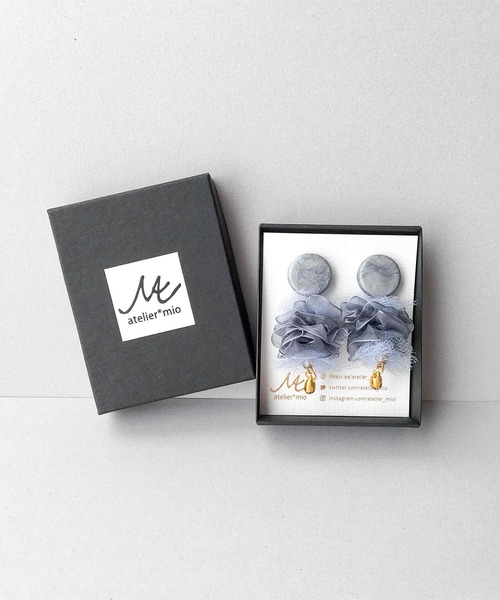 tone(トーン)の「【atelier*mio】クレイ × シフォンチュール costume jewelry earring(イヤリング・レディース・ゴールド/シルバー・FREE)」の6枚目の写真