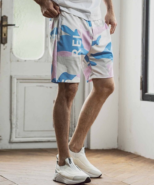 1PIU1UGUALE3  RELAX （ウノピゥウノウグァーレトレ リラックス）の「1PIU1UGUALE3 RELAX(ウノピゥウノウグァーレトレ)4wayストレッチカモ柄ハーフパンツ（その他パンツ・メンズ・グリーン/ピンク・S/M/L/XL/XXL）」の12枚目の写真