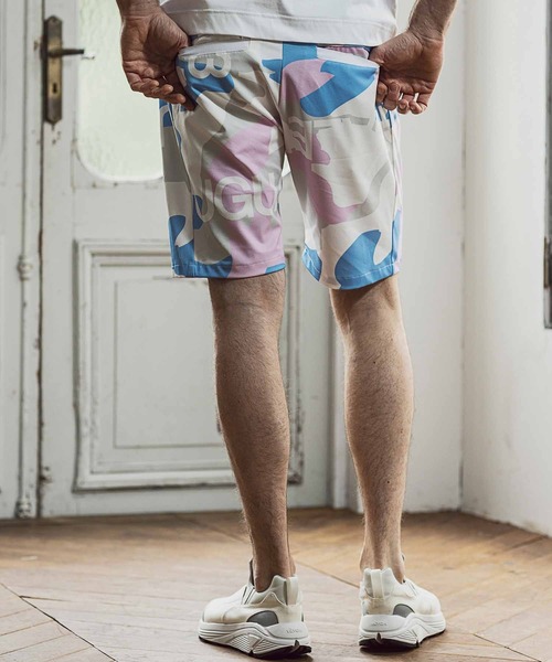 1PIU1UGUALE3  RELAX （ウノピゥウノウグァーレトレ リラックス）の「1PIU1UGUALE3 RELAX(ウノピゥウノウグァーレトレ)4wayストレッチカモ柄ハーフパンツ（その他パンツ・メンズ・グリーン/ピンク・S/M/L/XL/XXL）」の3枚目の写真