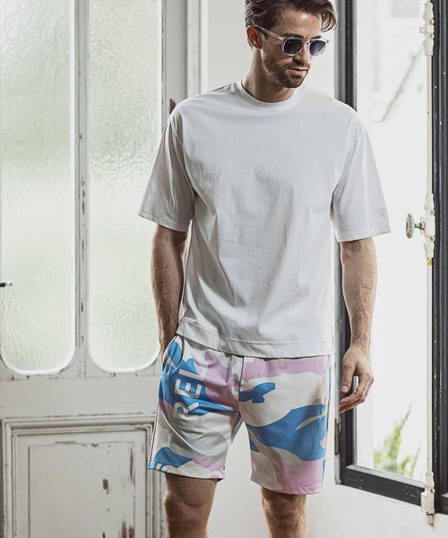 1PIU1UGUALE3  RELAX （ウノピゥウノウグァーレトレ リラックス）の「1PIU1UGUALE3 RELAX(ウノピゥウノウグァーレトレ)4wayストレッチカモ柄ハーフパンツ（その他パンツ・メンズ・グリーン/ピンク・S/M/L/XL/XXL）」の6枚目の写真