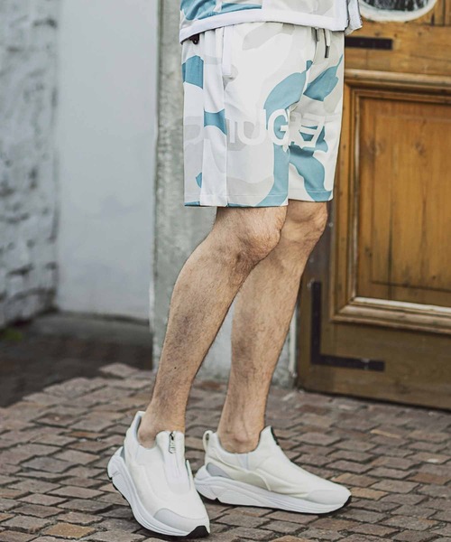 1PIU1UGUALE3  RELAX （ウノピゥウノウグァーレトレ リラックス）の「1PIU1UGUALE3 RELAX(ウノピゥウノウグァーレトレ)4wayストレッチカモ柄ハーフパンツ（その他パンツ・メンズ・グリーン/ピンク・S/M/L/XL/XXL）」の4枚目の写真