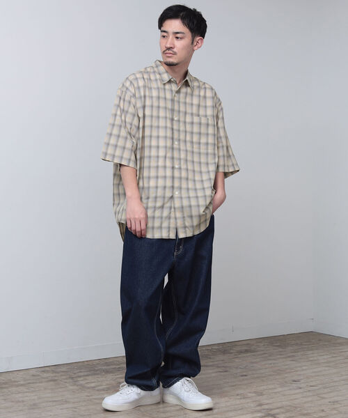 BEAMS（ビームス）の「BEAMS / オンブレチェック イージーシャツ（シャツ/ブラウス・メンズ・ベージュ/グレー・SMALL/MEDIUM/LARGE/X-LARGE）」の7枚目の写真