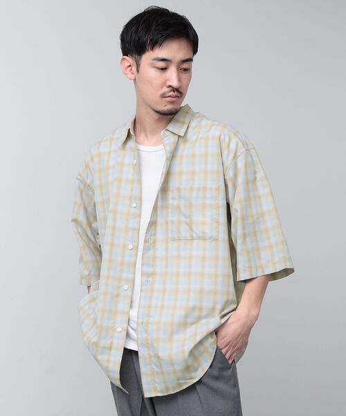 BEAMS（ビームス）の「BEAMS / オンブレチェック イージーシャツ（シャツ/ブラウス・メンズ・ベージュ/グレー・SMALL/MEDIUM/LARGE/X-LARGE）」の14枚目の写真