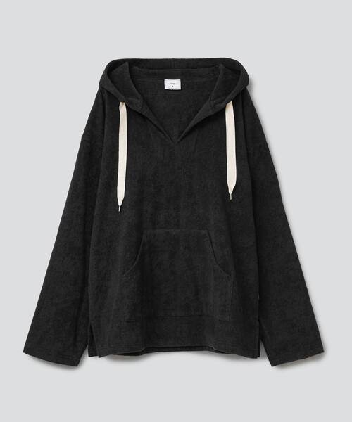 THING FABRICS（シングファブリックス）の「THING FABRICS別注パイルキメシカンパーカー（パーカー・レディース・ブラック/カーキ/レッド/ブラウン・FREE）」の2枚目の写真