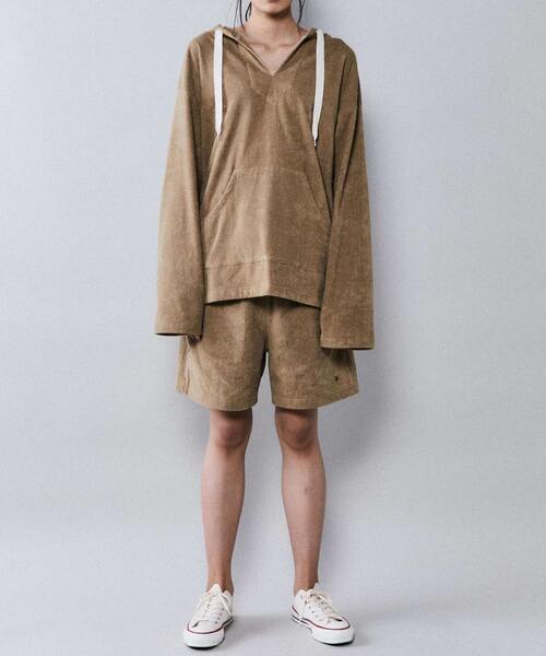 THING FABRICS（シングファブリックス）の「THING FABRICS別注パイルキメシカンパーカー（パーカー・レディース・ブラック/カーキ/レッド/ブラウン・FREE）」の8枚目の写真