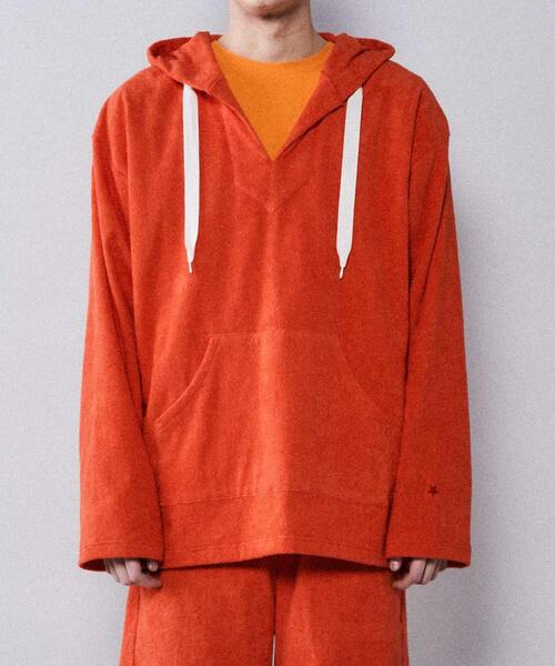 THING FABRICS（シングファブリックス）の「THING FABRICS別注パイルキメシカンパーカー（パーカー・レディース・ブラック/カーキ/レッド/ブラウン・FREE）」の12枚目の写真