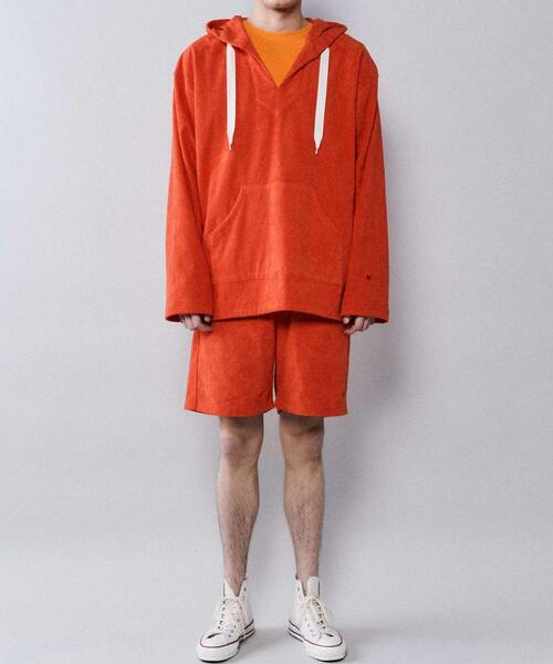 THING FABRICS（シングファブリックス）の「THING FABRICS別注パイルキメシカンパーカー（パーカー・レディース・ブラック/カーキ/レッド/ブラウン・FREE）」の14枚目の写真