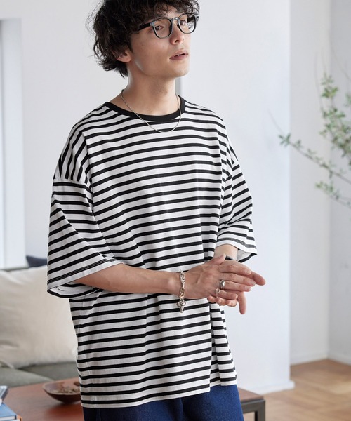 関税/送料込♪*VALENTINO*ボートネック ボーダー Tシャツ セール☆2490円→1490円 ヘビーウェイトパネルボーダーボート