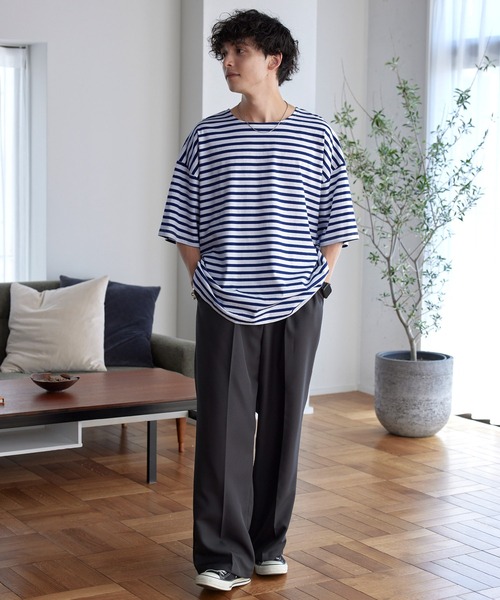 【Stone 】ボートネック - グレイッシュブラウン spu_buy230003