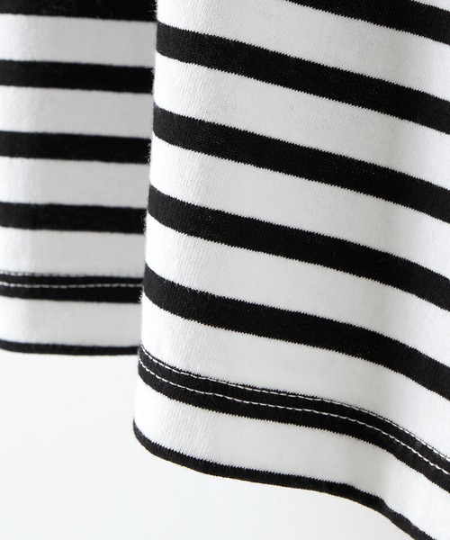 MONO-MART（モノマート）の「ルーズバスクボーダーボートネックTシャツ（Tシャツ/カットソー・メンズ・ブルー/ホワイト/ブラック/ホワイト系/ネイビー/ブルー系・M/L）」の14枚目の写真