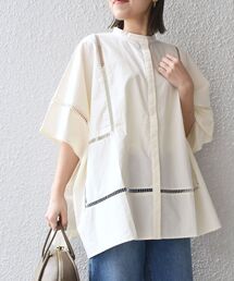 SHIPS | 【SHIPS別注】BENCH MARKING SHIRT:〈マシンウォッシャブル〉ハシゴレースシャツ(シャツ/ブラウス)