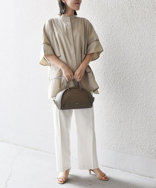 SHIPS(シップス)の「【SHIPS別注】BENCH MARKING SHIRT:〈洗濯機可能〉ハシゴレースシャツ(シャツ/ブラウス・レディース・ホワイト/ベージュ・ONE SIZE)」の5枚目の写真