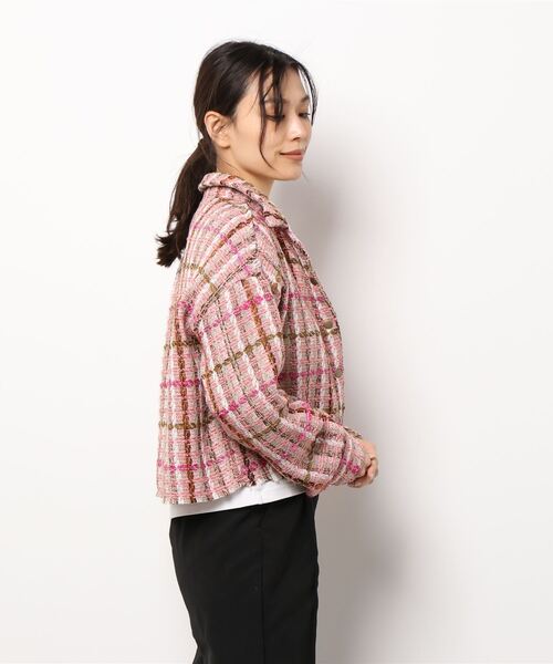 AMAIL(アマイル)の「Tweed check shirt Jacket(テーラードジャケット・レディース・ブラック/ピンク・FREE)」の18枚目の写真