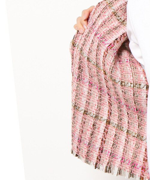 AMAIL(アマイル)の「Tweed check shirt Jacket(テーラードジャケット・レディース・ブラック/ピンク・FREE)」の13枚目の写真