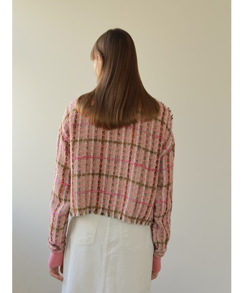 AMAIL(アマイル)の「Tweed check shirt Jacket(テーラードジャケット・レディース・ブラック/ピンク・FREE)」の17枚目の写真