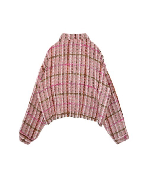 AMAIL(アマイル)の「Tweed check shirt Jacket(テーラードジャケット・レディース・ブラック/ピンク・FREE)」の16枚目の写真