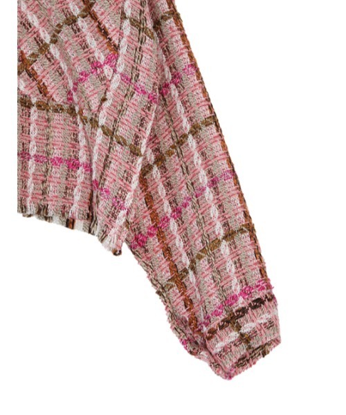 AMAIL(アマイル)の「Tweed check shirt Jacket(テーラードジャケット・レディース・ブラック/ピンク・FREE)」の15枚目の写真