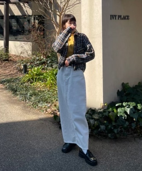 AMAIL(アマイル)の「Tweed check shirt Jacket(テーラードジャケット・レディース・ブラック/ピンク・FREE)」の3枚目の写真