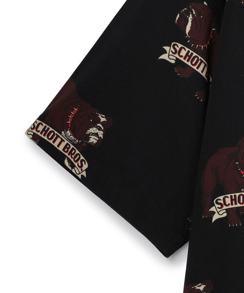 schott(ショット)の「BULLDOG HAWAIIAN SHIRT/ブルドッグ ハワイアンシャツ(シャツ/ブラウス・メンズ・ブラック/ミント・X-LARGE/LARGE/XX-LARGE/MEDIUM)」の8枚目の写真